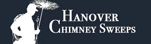 A black and white photo of the logo for hanoi chimney.